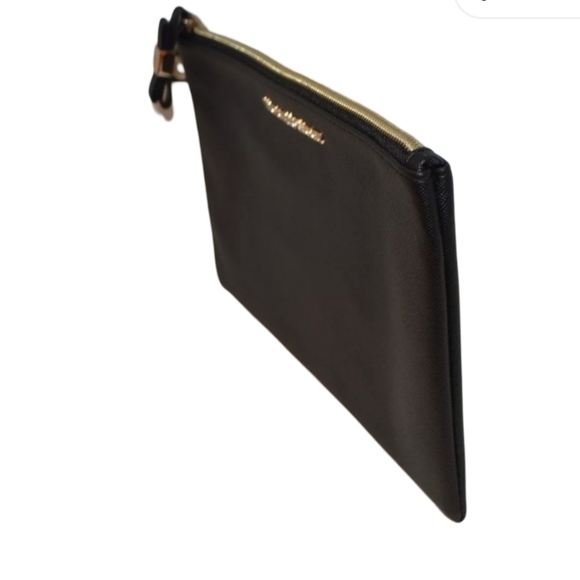 Victoria's Secret Classic Solid Black Wristlet - 10" L, 6.25" H, 1" D - Picture 3 of 5